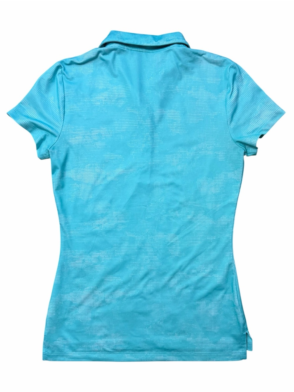 Nike Golf Dri-FIT Women's XS Turquoise Blue White Short Sleeve Polo Shirt - Picture 6 of 7